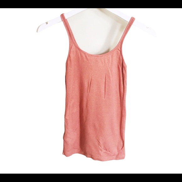 H&M Basic Tank/Top With Scoop Neck Rose Gold Metallic Size XS - Picture 5 of 6